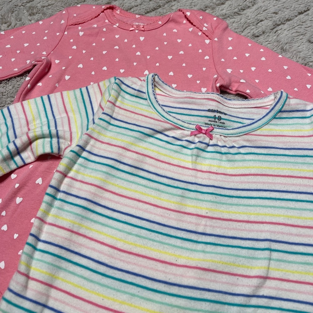 Carters 18 month long sleeve onesies.